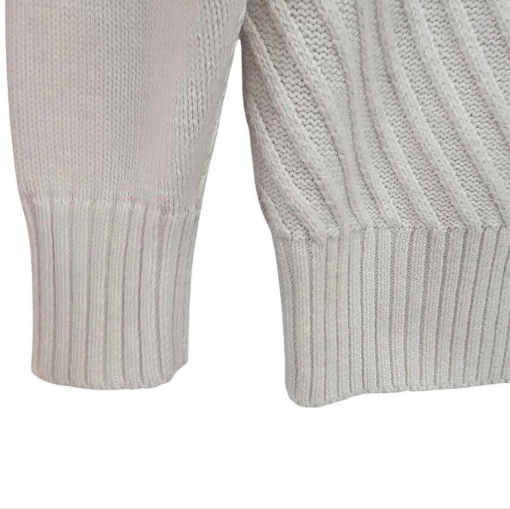 Eclipse Mitered Turtleneck Sweater Knit Neutral Cream White Pullover Wom… - Picture 10 of 16